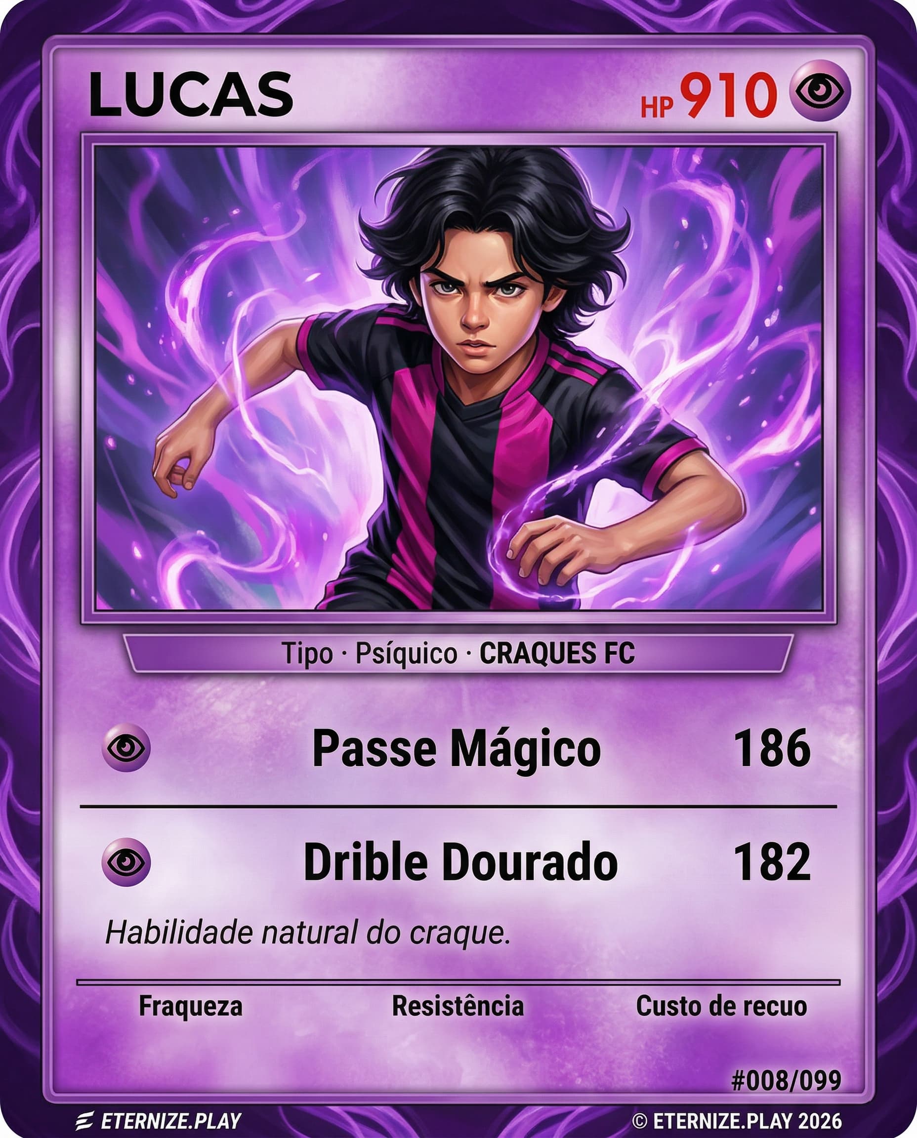 Prévia do card Craque TCG — LUCAS
